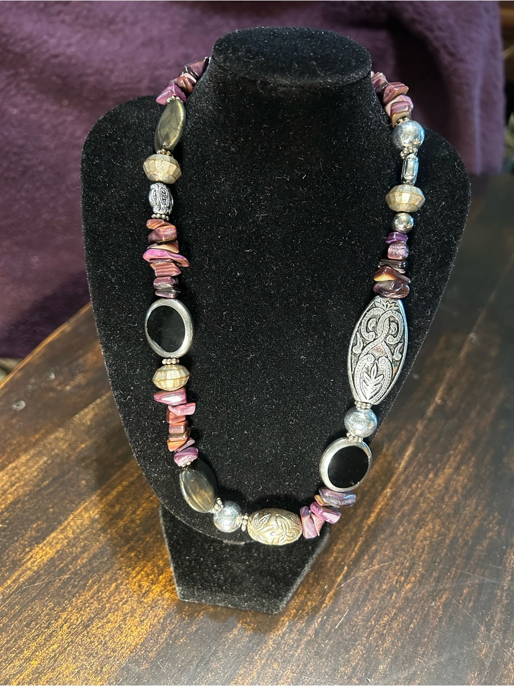 Kenyon Creations - Vintage, stone, Beaded Statement Necklace - Women's jewelry
